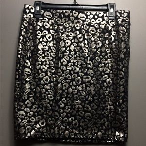 Metallic leopard skirt
